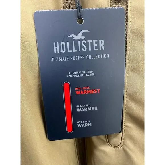 Hollister NWT Men Ultimate Collection Reversible Brown Puffer Jacket size Large - Picture 10 of 12
